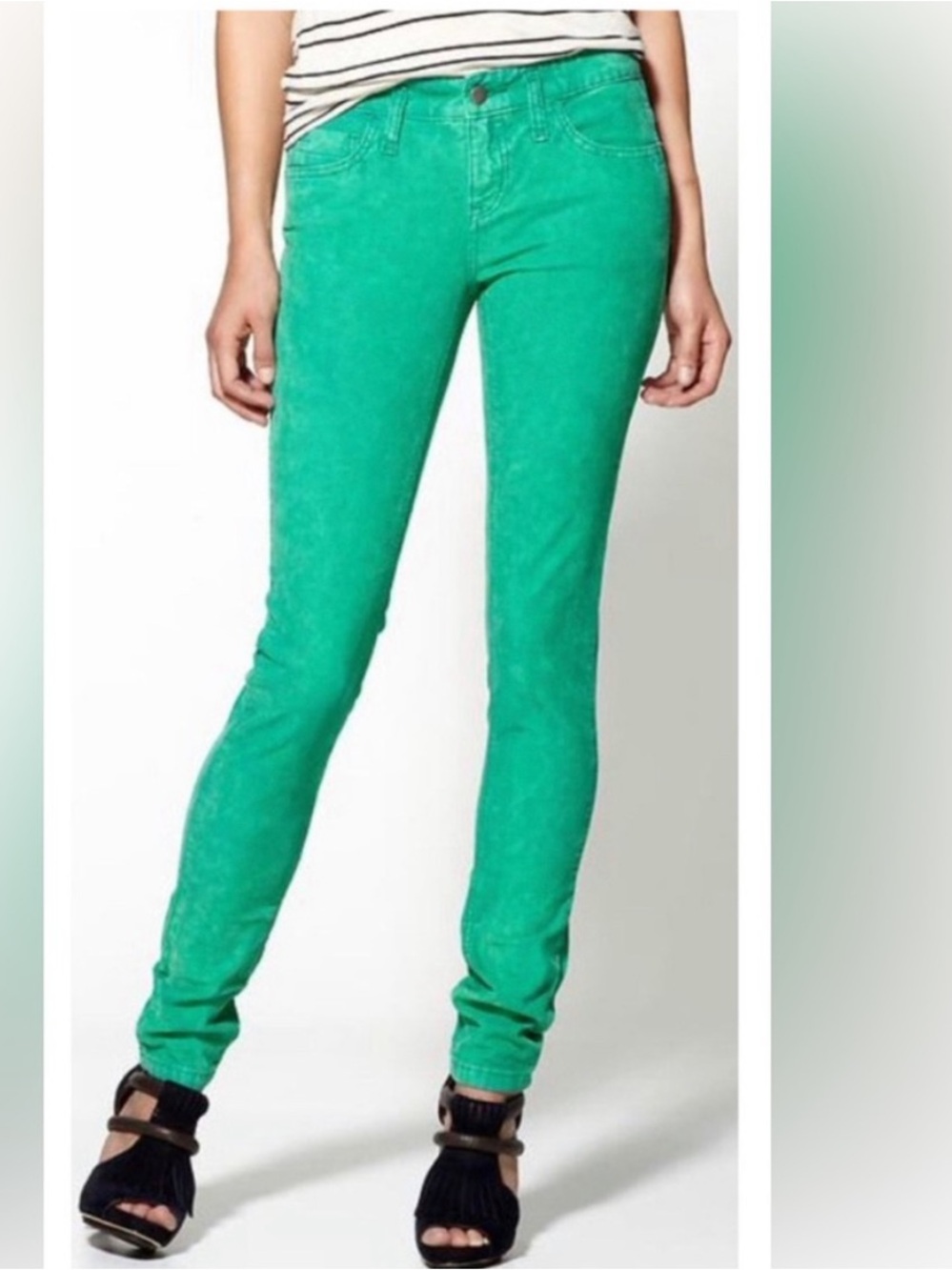 Free People Mint Green Corduroy
Skinny Jean Size 26 Pistachio Denim Scene Kid